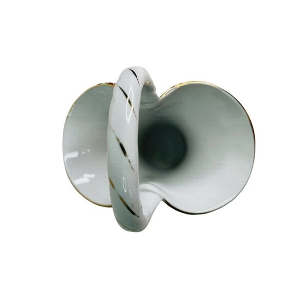 Christmas Basket Vase Poinsettia Ceramic Chintz Formalities Baum Bros 9.5" x 7" - Picture 7 of 8